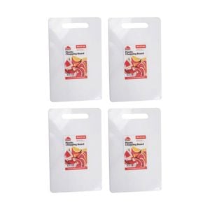 4PK Culinary Kitchen Plastic Rectangular Chopping Board 43x27cm White