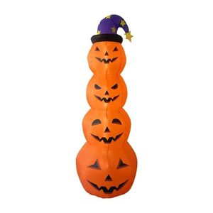 Lifebay Halloween Inflatable LED Wizard Pumpkin Yard Decoration