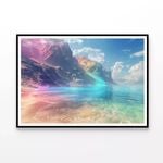 Beach, Sunrise & Mountain  Print 100% Australian Made 120x90cm  (Poster)