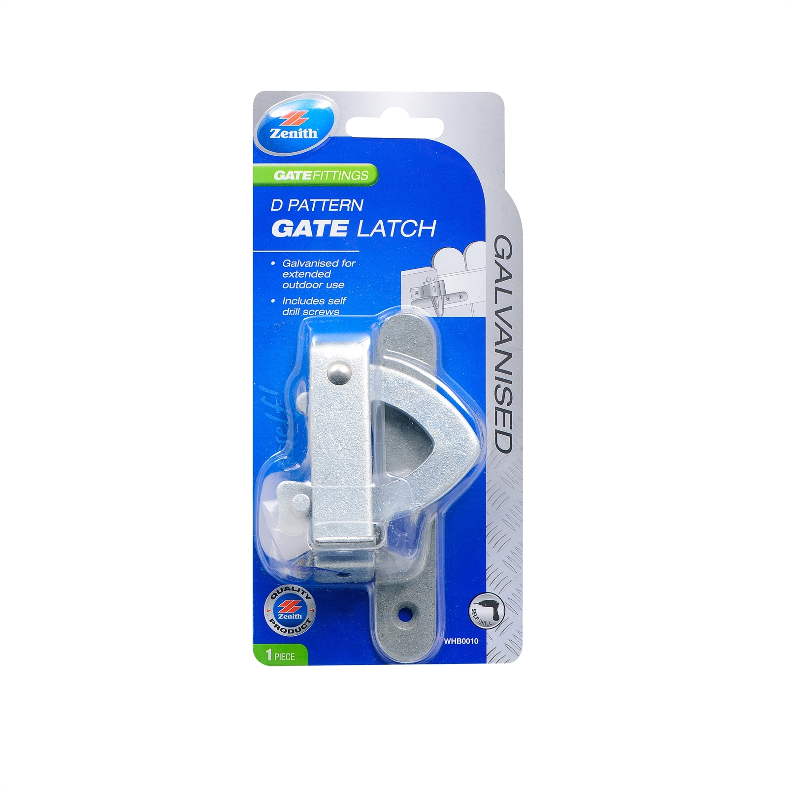 Zenith Galvanised D Pattern Gate Latch