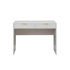 European Cabinetry White Fluted Pull Brass Odessa Desk