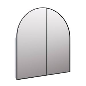 Future Glass Aria Framed Arch Mirror Cabinet 860 x 760mm - Black