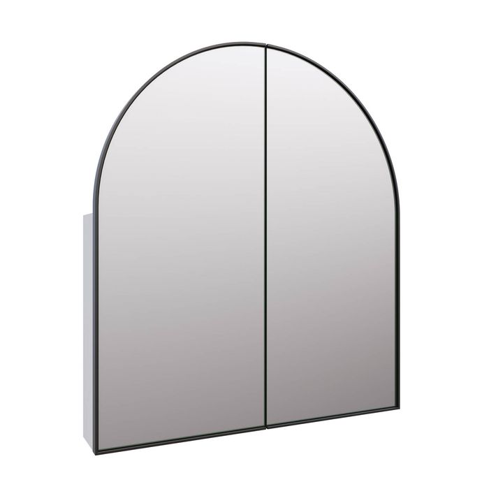 Future Glass Aria Framed Arch Mirror Cabinet 860 x 760mm - Black
