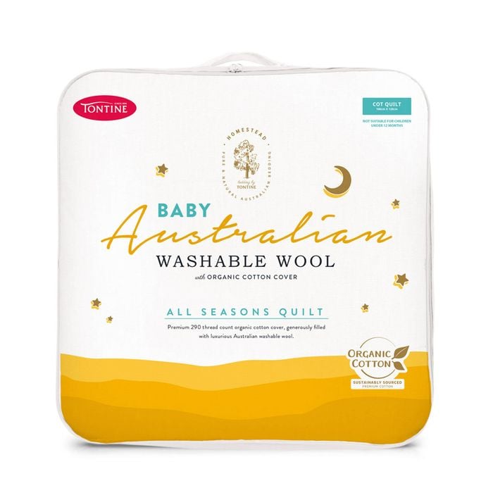 Tontine Cot Baby Homestead Australian Washable Wool All Seasons Quilt