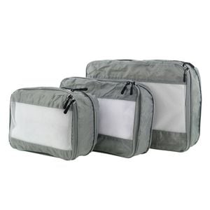 Milleni Compact Electrolight Packing Cubes Travel Space Saving Bags in Grey - Grey | Luggage Organiser