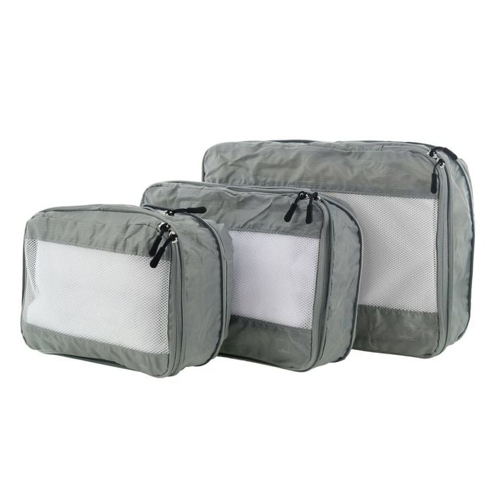 Milleni Compact Electrolight Packing Cubes Travel Space Saving Bags in Grey - Grey | Luggage Organiser