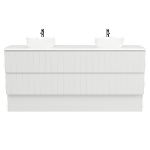 New England Joinery 1800mm Splendor Above Counter Double Bowl SilkSurface Floor Standing Vanity