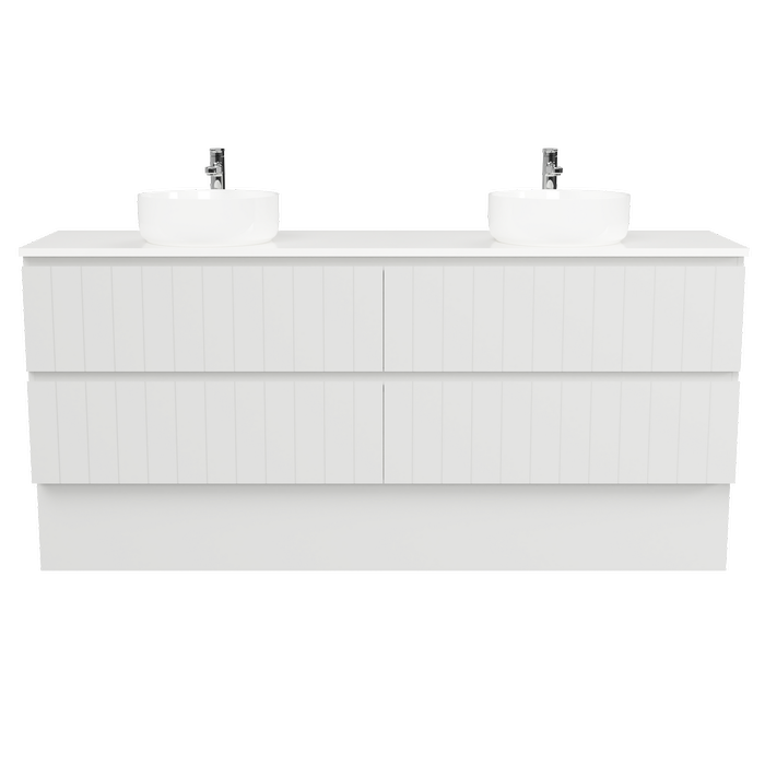 New England Joinery 1800mm Splendor Above Counter Double Bowl SilkSurface Floor Standing Vanity