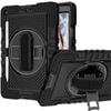 Rugged Stand Shockproof Hybrid Case with Strap For Apple iPad Mini 6 / 7 (Black)