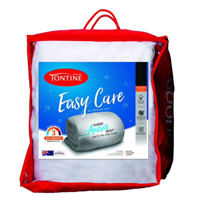 Tontine Easy Care King All Seasons Cotton Comfort Sleep Bed Quilt White