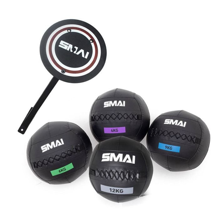 Smai Wall Balls - 31kg Set With Target - Black