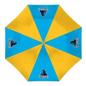 NRL Compact Umbrella - Gold Coast Titans - Rain - Glovebox - 60cm Length W17cm