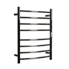 Hotwire 80W 700 x 530mm Stainless Steel 8 Bar Curved Round Heated Towel Rail with Timer