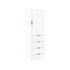 Lugna 2048 x 600 x 580mm White 3 Shelf 4 Drawers Right Hinged Door Storage Cabinet - White