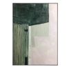 Emerald Strata: Hand-Painted Abstract Oil on Canvas - Black Floating Frame (85x120cm)