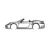 Ignite Laser Porsche 2022 911 Targa Silhouette Metal Wall Art Coated Black 47inch/120cm
