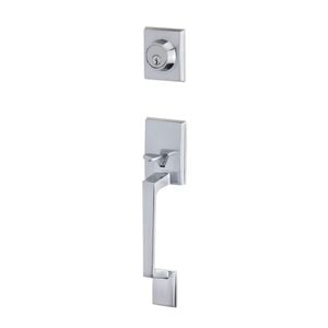 Sylvan Satin Chrome Plate Entrance Square Handle Set
