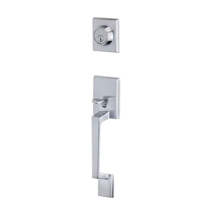 Sylvan Satin Chrome Plate Entrance Square Handle Set