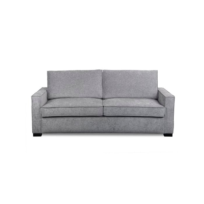 Zeplin Queen Sofa Bed Upholstered Fabric Lounge Couch With Memory Mattress Foam - Slate