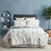 Renee Taylor Textured Cotton Slub Reversible Quilt Cover Set Floral Vine Queen