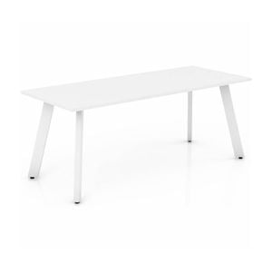 Olg Flare Table 4 Leg White Frame White Top L1800mm X W900mm