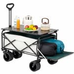 Advwin Outdoor Camping Wagon Cart with Folding Table Board
