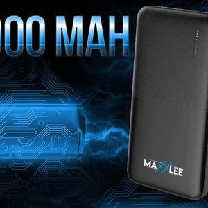 2x Black Maxxlee 10000mAh Power Bank Dual USB - Black | 10000mAh | 2 USB Output
