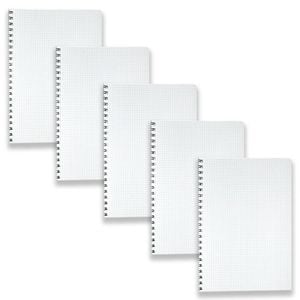 5pc Spirax P595g A4 Spiral Grid Book Writing Stationery Notebook 200-pages Blk