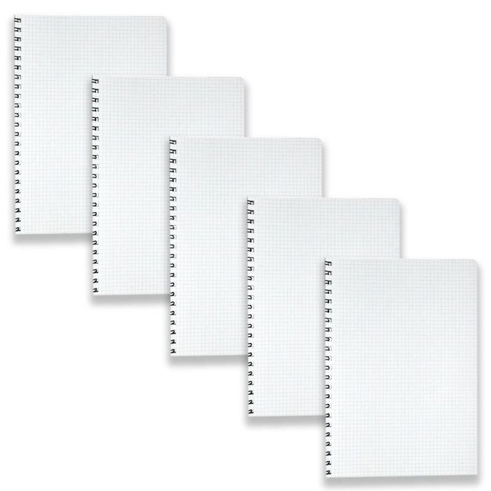 5pc Spirax P595g A4 Spiral Grid Book Writing Stationery Notebook 200-pages Blk
