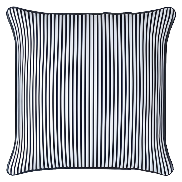 Mojo 45cm Pinstripe Navy Cushion Cover with Pipe