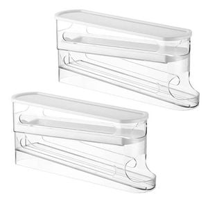 Catzon 2Pcs Clear Egg Storage Box Rolling Egg Holder