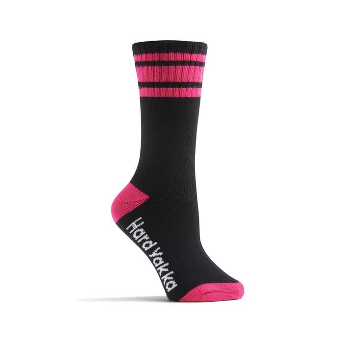 Hard Yakka Black/Pink 3 Pack Women's Bamboo Work Socks - Size 3-8