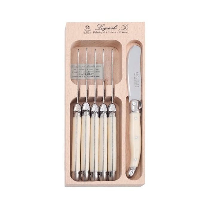 Laguiole by Andre Verdier Debutant Butter Knife Set Ivory 6pc