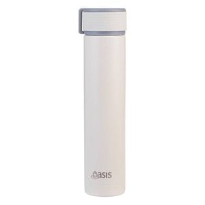 Oasis Skinny Mini Stainless Steel Double Wall Insulated Drink Bottle With Powdercoat 250ml - Alabaster