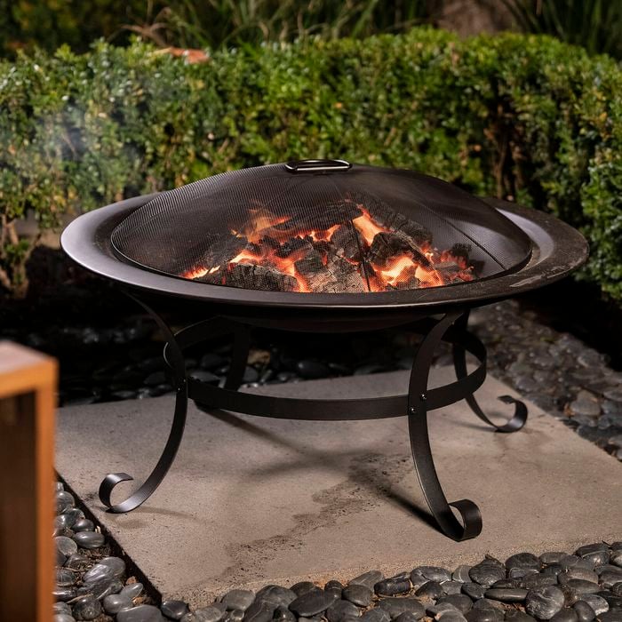Jumbuck Fire Pit Brazier Round Black