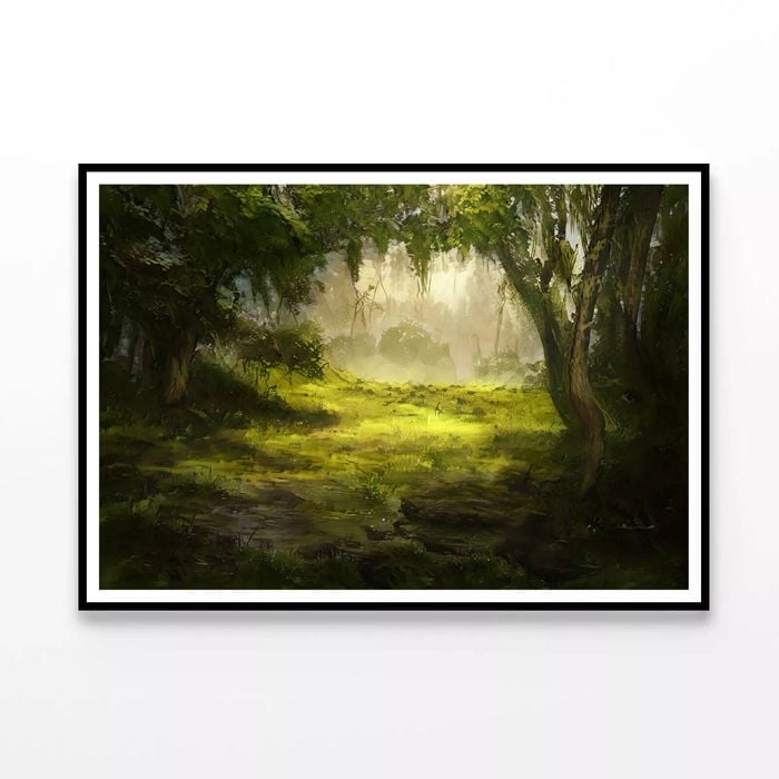 Foggy Forest Scene with Trees  Print 100% Australian Made 120x90cm  (Poster)