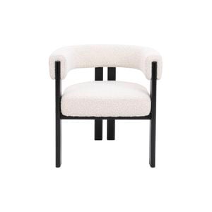 Eloise  Armchair in Cream Boucle and Black Metal Powdercoated Legs