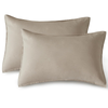 CleverPolly Twin Pack Vintage Washed Microfibre Standard Pillowcase - Linen