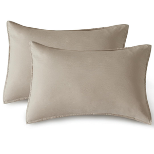 CleverPolly Twin Pack Vintage Washed Microfibre Standard Pillowcase - Linen