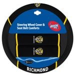 RICHMOND TIGERS Official AFL Steering Wheel Cover and Seat Belt Cover Set