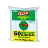 Glad 70l Heavy Duty Clear Garbage Bags - 50 Pack