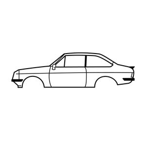 Ignite Laser Ford Escort Silhouette Metal Wall Art Rustic Metal 47inch/120cm