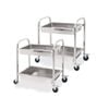 SOGA 2X Stainless Steel 2 Tier Bowl Collect Food Trolley Large
