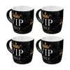 4x Nostalgic-art Ceramic Mug Vip Only Retro Black And Gold Design 330ml