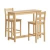 Oikiture 3PCS Bar Table Set 2 Stools Chair Natural