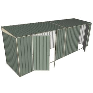 Build-a-Shed 1.5 x 6 x 2m Skillion Double and Single Hinged Side Doors Shed - Green
