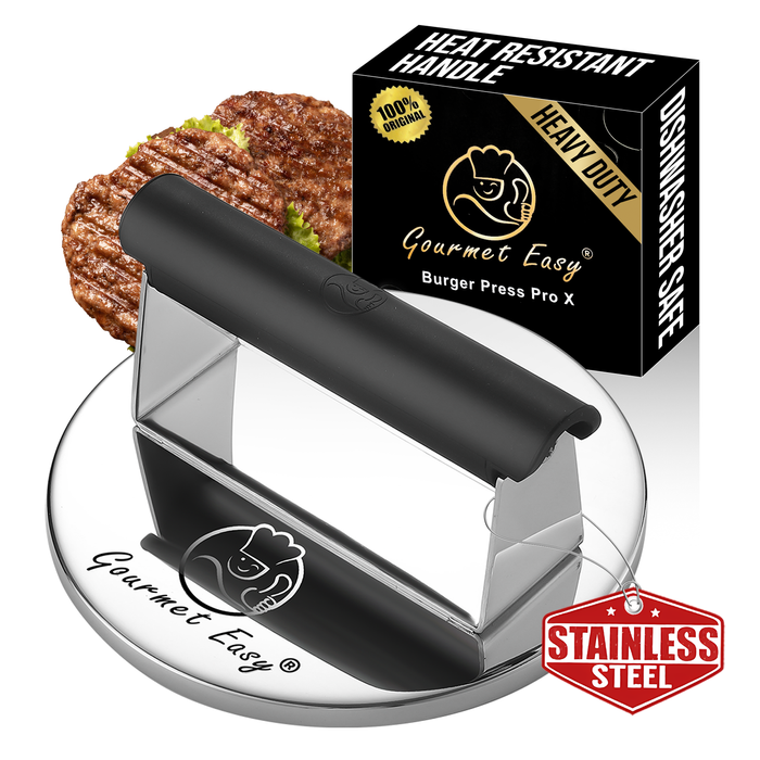 Gourmet Easy Smash Burger Press  2LB Stainless Steel, Heat-Resistant Handle,Griddle Tool