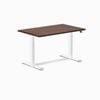 Desky Dual Red Walnut Rubberwood Sit Stand Desk 120x75cm White Frame Leg