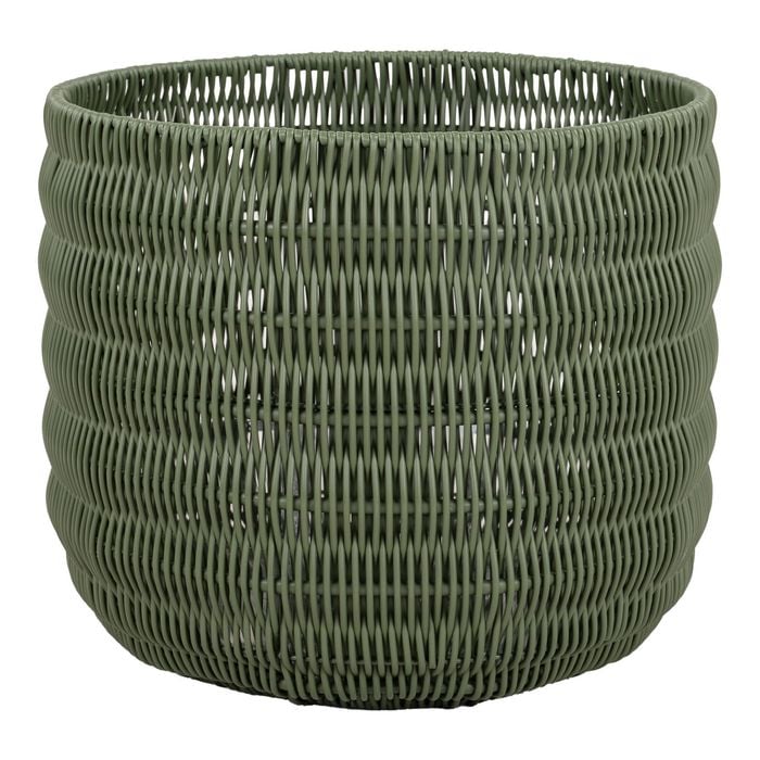 Astin Sinclair 350 x 300mm Greenl Poly Rattan Basket Planter Large