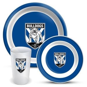 NRL 3 Piece Dinner Set - Canterbury Bulldogs - Melamine Plate, Bowl, Cup